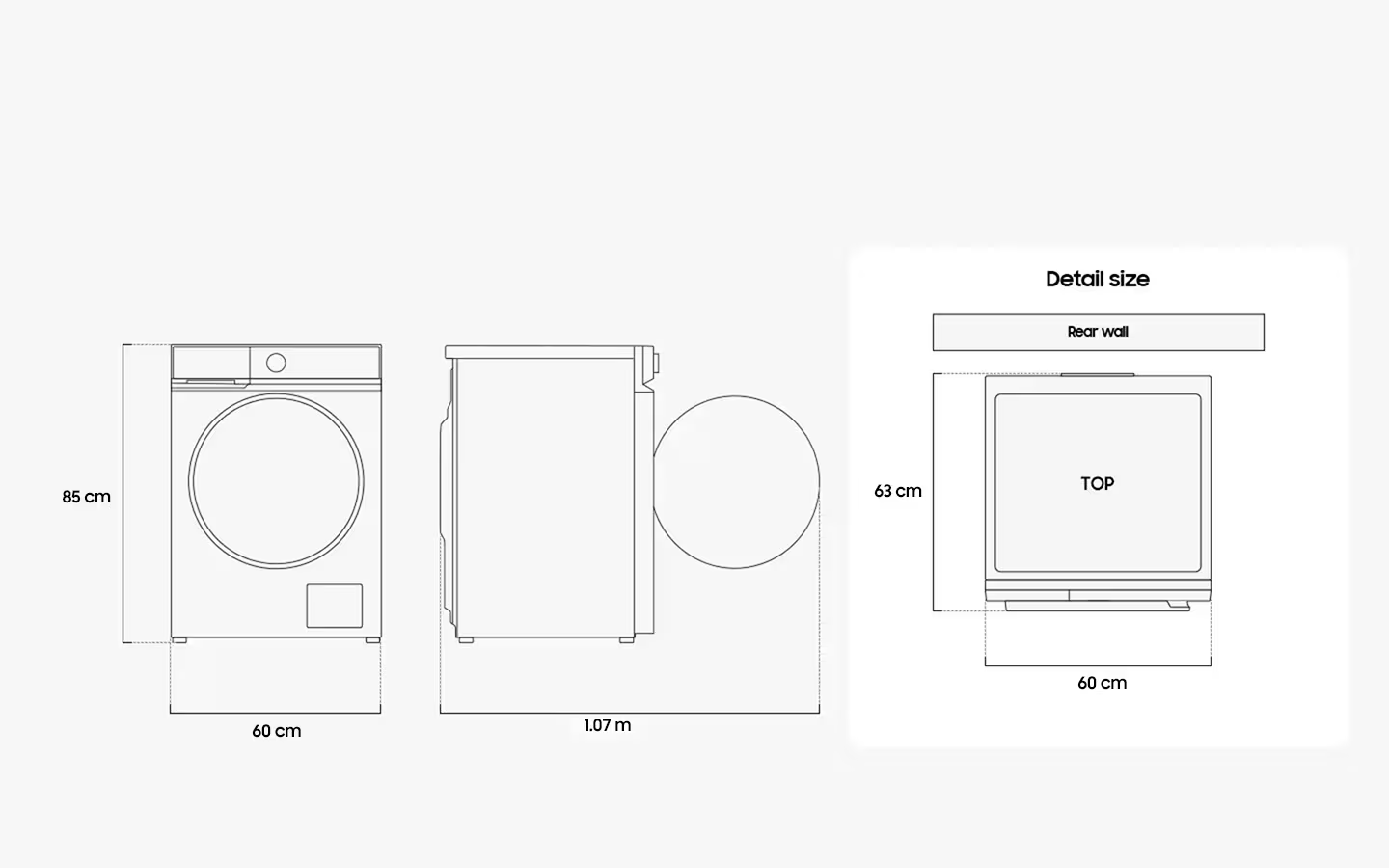 Samsung Washing Machine size